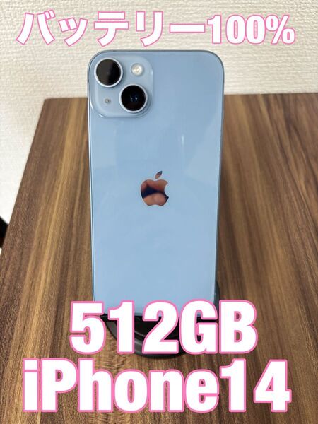 【バッテリー100%】iPhone14 512GB ブルー