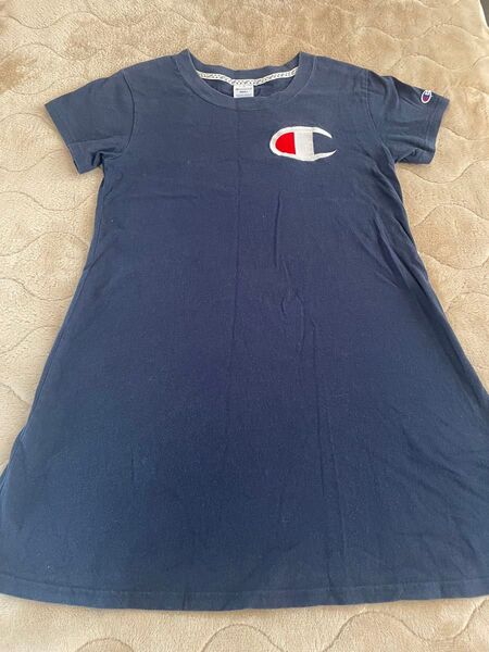Champion×X-girl Tシャツワンピース ネイビー レディース