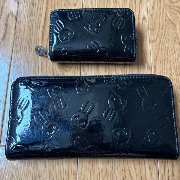 CUNE キューン 黒 長財布 キーケース セット エナメル コインケース