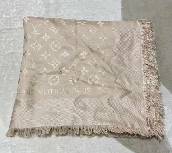 LOUIS VUITTON ルイヴィトン ショール・モノグラム 大判ストール シルク60%ウール40%