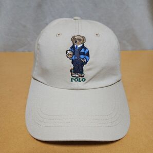 POLO ポロ キャップ 茶 ベージュ ポロベア ラルフローレン ポニー 古着