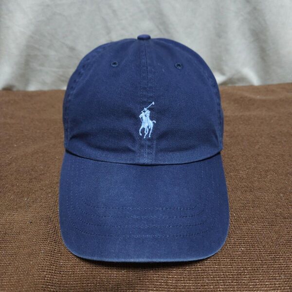 ラルフローレン ポロ POLO キャップ 紺 ネイビー ポニー 古着