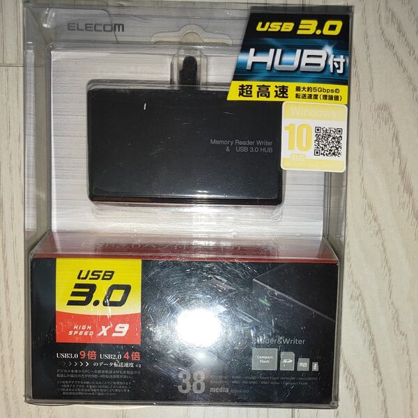 ELECOM USB3.0ハブ付きメモリカードリーダー MR3-A006BK 未使用
