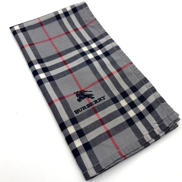 BURBERRY ノバチェック柄ハンカチ グレー バーバリー ハンカチ Burberrys ブランドハンカチ