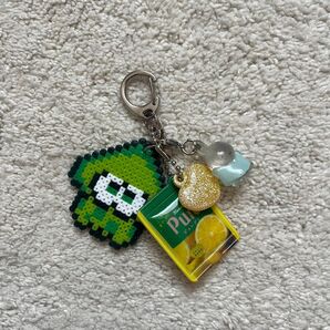 ハンドメイド ビーズキーホルダー ピュレグミ スプラトゥーン ミッフィー ゲーム 緑系統
