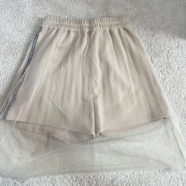 ショートパンツ チュール レース ベージュ キッズ服 子供服 ガールズ ボーイズ ベージュ ティーンズ ライン