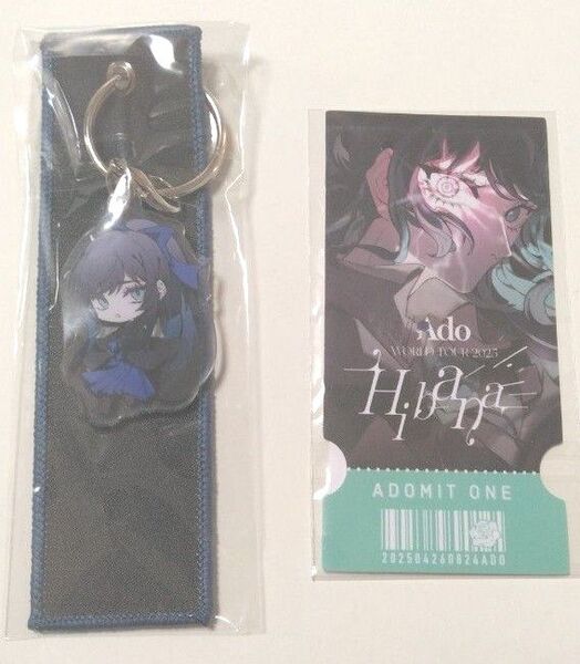 Ado hibana限定 大和撫子しゃらんしゃらんアドちゃん世界旅行タグ&Adoガチャ チケットカード