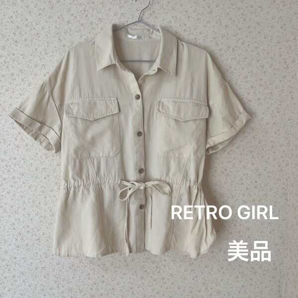 RETRO GIRL レトロガール シャツ ブラウス トップス カットソー 半袖シャツ オープンカラー 半袖