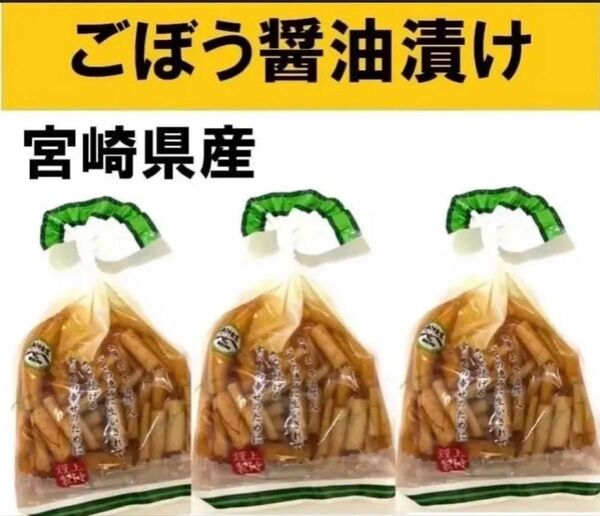【宮崎のお漬物】ごぼう醤油漬100g 3袋 若採りの新ごぼう