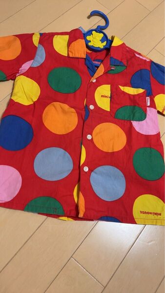 ミキハウス 半袖シャツ 100cm ドット柄