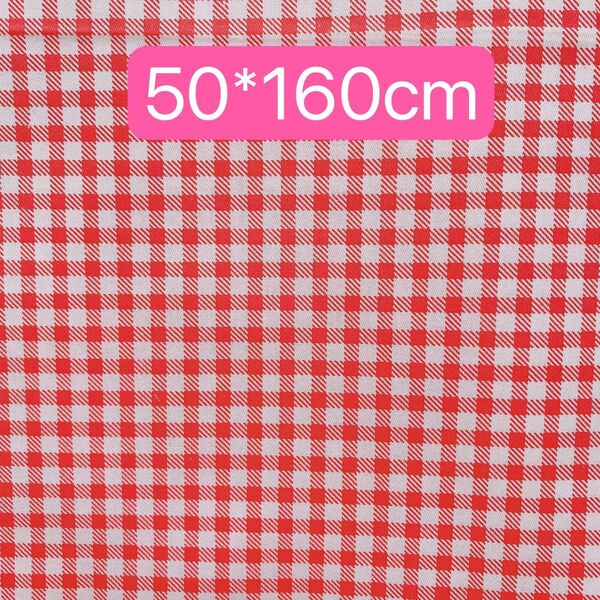 生地 50*160cm 赤 ギンガム ハンドメイド 手芸 手作り 入学入園 バッグ ポーチ カバー 人形 ドール ぬいぐるみ