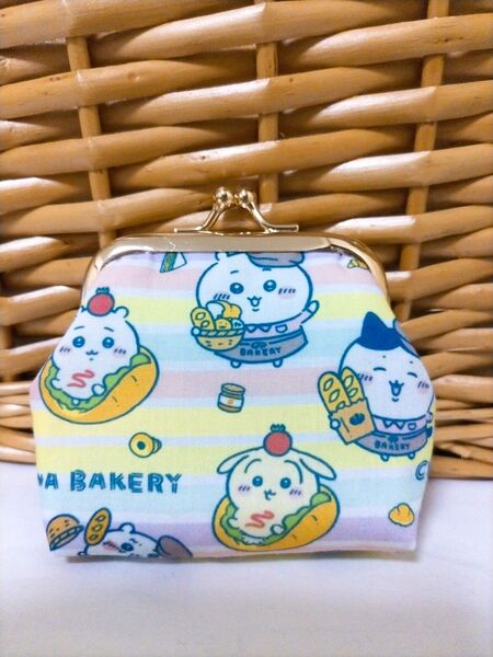 ☆ハンドメイドがま口ポーチ コインケース ちいかわ ベーカリー☆