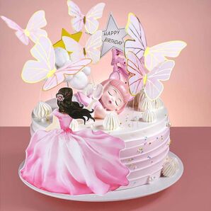 ★ケーキトッパー ケーキ 飾り デコレーション ケーキ 妖精 誕生日 バースデー デコレーション お祝い デコレーション ピンク