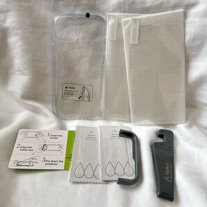 ★●iPhone14 Plus ケース 強化ガラスフィルム ガイド枠付き 保護フィルム 貼り付け簡単 6.7インチ クリア