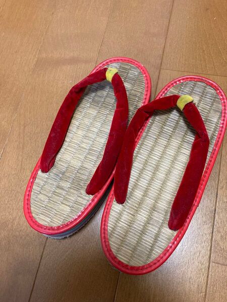 草履 赤 レッド 鼻緒 サンダル 18cm 和装 履物