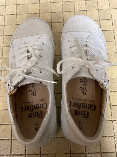 Finn Comfort シューズ 4 1/2 W ホワイト ドイツ製 日本サイズ 23.7センチ