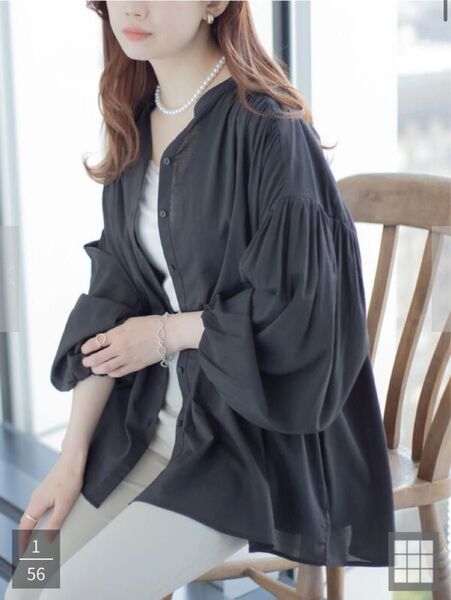 新品未使用 AMERICAN HOLIC ルーズ スリーブブラウス ブラック M