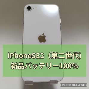 美品新品バッテリー iPhone SE 第2世代 128GB ホワイト SIMフリー 100%