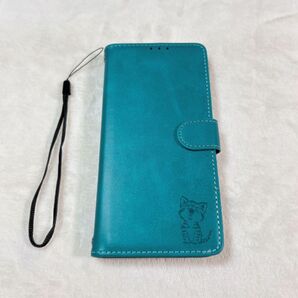 OPPO Reno10 Pro 5Gケース 手帳型 カバー グリーン ケース 緑 猫