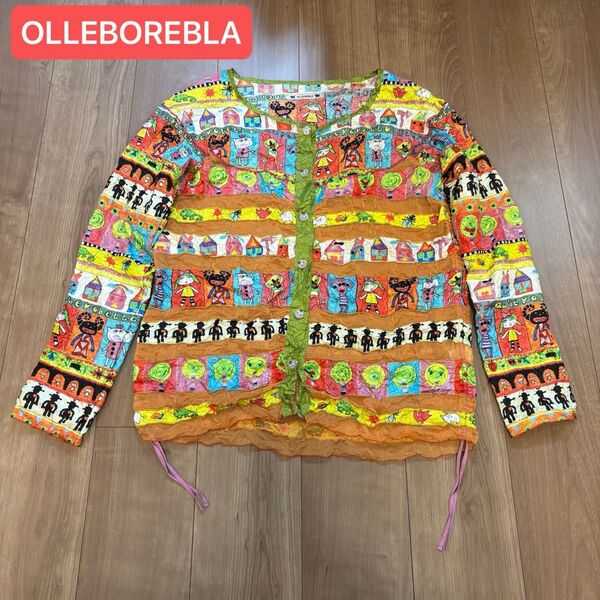 OLLEBOREBLA アルベロベロ シワ加工ブラウス シースルー ぶたさん