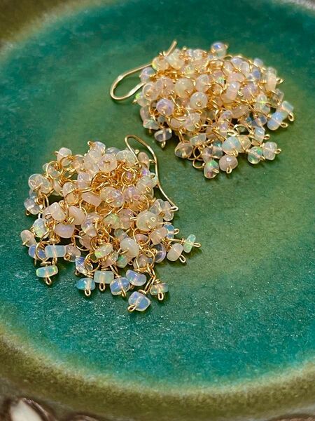 虹のシャンデリアのピアス*イヤリング変更可