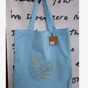 新品★綺麗水色スカイブルートートバッグ鳥エコバッグ 刺繍バッグ