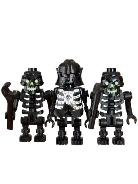 レゴ LEGO ミニフィグ ガイコツ 黒 ホネホネアーミー 3体+アイテムセット