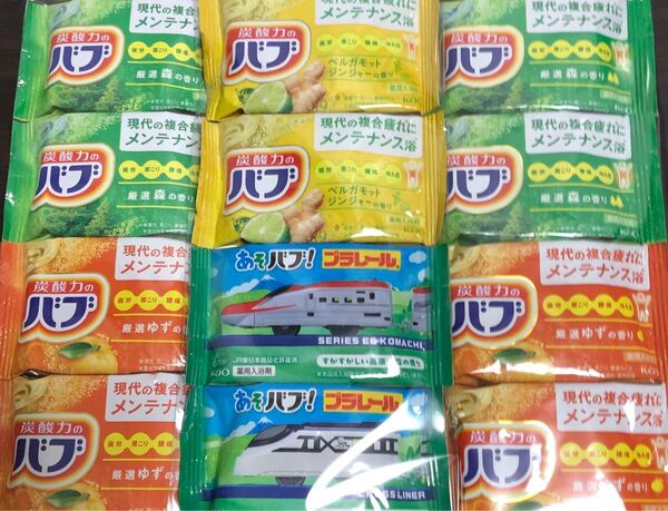 花王の入浴剤 炭酸力のバブ あそバブプラレール入り♪ 合計12錠の入浴剤をお楽しみください♪