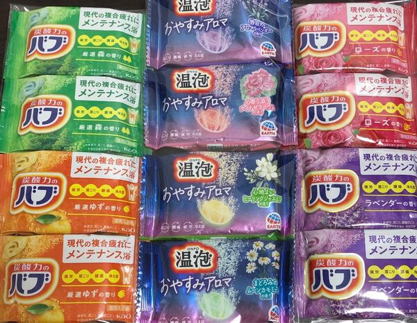 8種類12錠の入浴剤♪