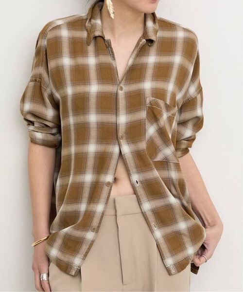 L'Appartement【REMI RELIEF/レミ レリーフ】CHECK 2 WAY SHIRT ベージュ