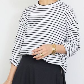 Deuxieme Classe Thrilling Stripe Tシャツ ホワイト