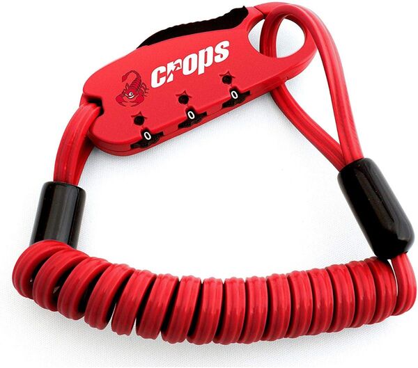 クロップス(レッド) Q-BIRO mini SPD04盗難防止用ダイヤル式ワイヤーロック【新品・未開封】