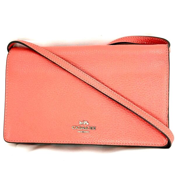 【COACH】コーチ 2way 長財布 ショルダーバッグ ピンク色 pink