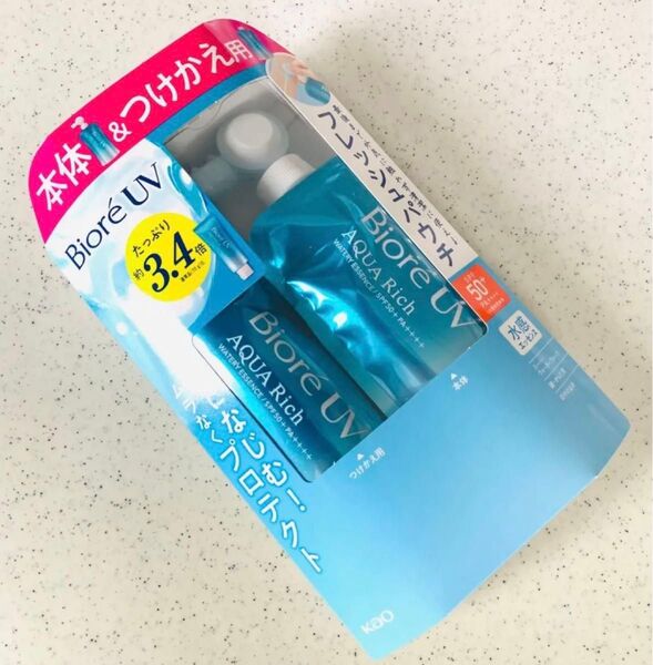 ビオレUV アクアリッチ ウォータリーエッセンス フレッシュパウチ 120g×② ビオレ