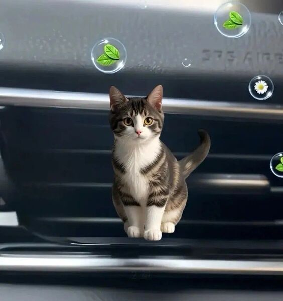 キジシロ キジ白 カーアクセサリー カーインテリア 猫 ネコ ねこ マイカー 車内 2D