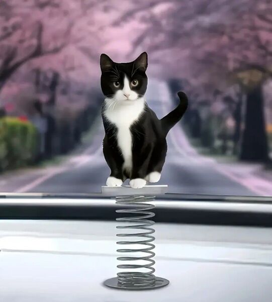 はちわれ ハチワレ カーアクセサリー カーインテリア バネタイプ インテリア 2D 猫 ネコ ねこ