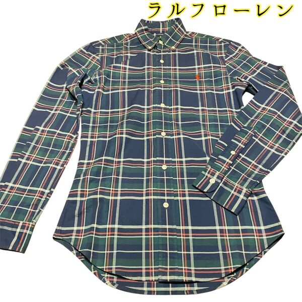 ラルフ・ローレン チェック柄 ボタンダウンシャツXS ラルフローレン 長袖シャツ チェック柄 トップス