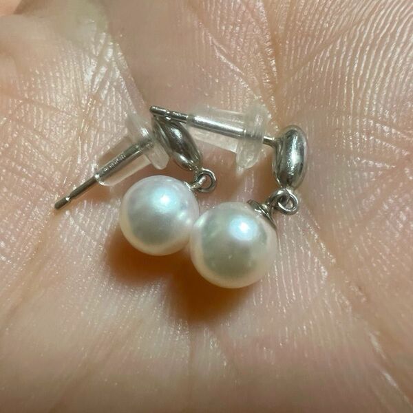 pt900 本真珠 パール ピアス プラチナ