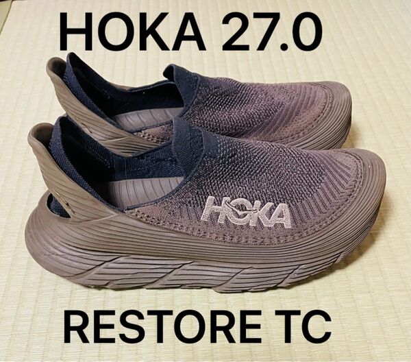 HOKA ONEONE RESTORE TC 27.0 ホカオネオネ リストア カーキ オリーブ スリッポン スニーカー