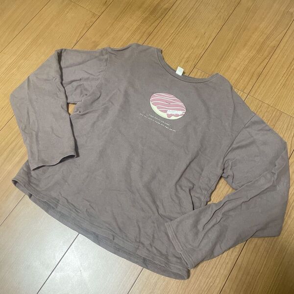 apreslescours アプレレクール ドーナツ プリントTシャツ 長袖 ロンT 140cm 長袖カットソー
