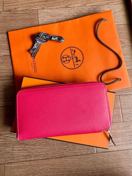 【直営店購入】エルメス アザップシルクインロング ローズエクストリーム×ローズメキシコ 長財布 入手困難 送料無料