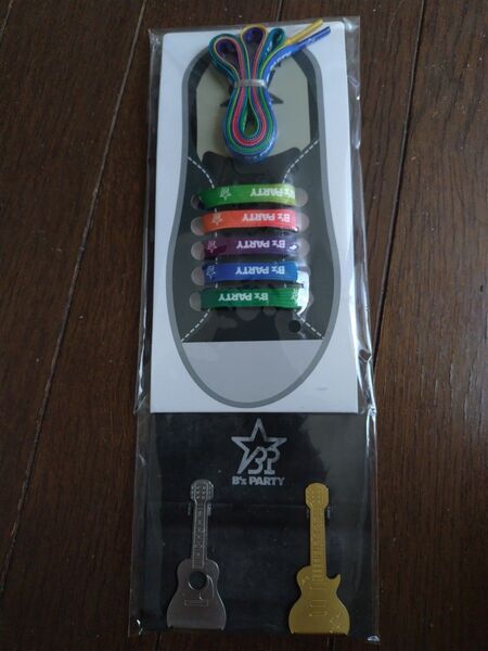 B'z Party継続記念品 靴紐&ギター型クリップ グッズ パチスロ アクリルキーホルダー キーホルダー ラバーキーホルダー