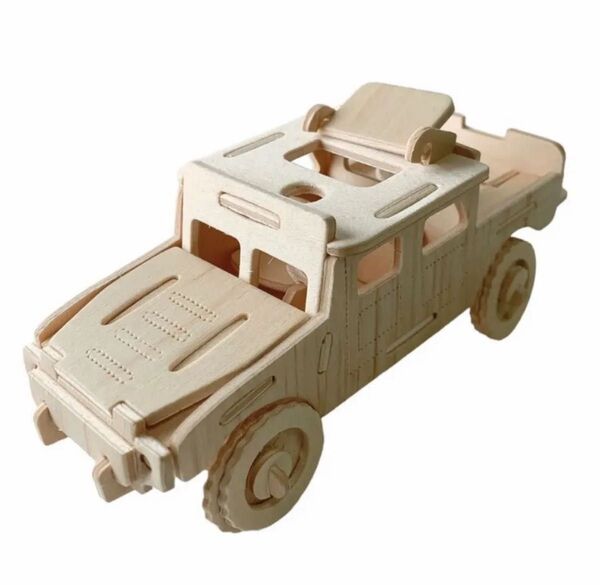 木製立体パズル 3D 車 軍用車両 木製クラフト ボンド不要で簡単組み立て こども誕生日プレゼント