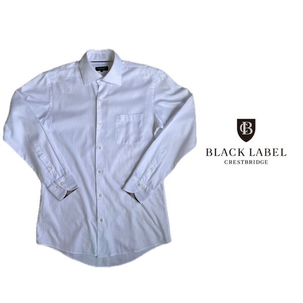 美品 M ブラックレーベル クレストブリッジ BLACK LABEL CRESTBRIDGE クレリック 長袖シャツ ホワイト