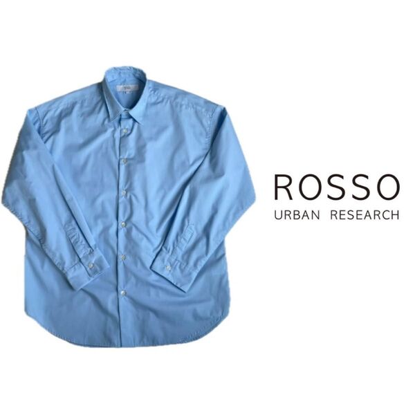 美品 L ロッソアーバンリサーチ ROSSO URBAN RESEARCH オーバーサイズシャツ ビッグシルエット ブルー