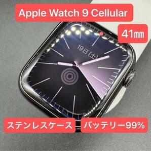 Apple Watch Series 9 GPS+Cellularモデル 41mm グラファイトステンレススチールケース