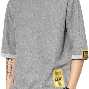 Tシャツ メンズ 半袖 夏服 ション カットソー カジュアル メンズ tシャツ ゆったり おしゃれ 丸襟 快適 軽い 柔らかい