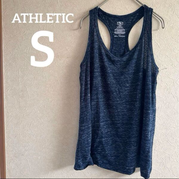 ATHLETIC タンクトップ ダークブルー S スポーツ ランニング ウェア