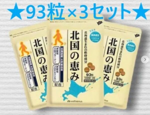 【新品未開封】 北国の恵み 93粒 3袋 サプリ ウェルヴィーナス 健康補助食品