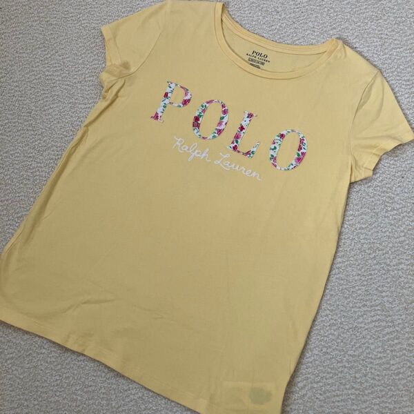 【美品】POLO RALPH LAUREN ポロラルフローレン Tシャツ 150cm ガールズ イエロー